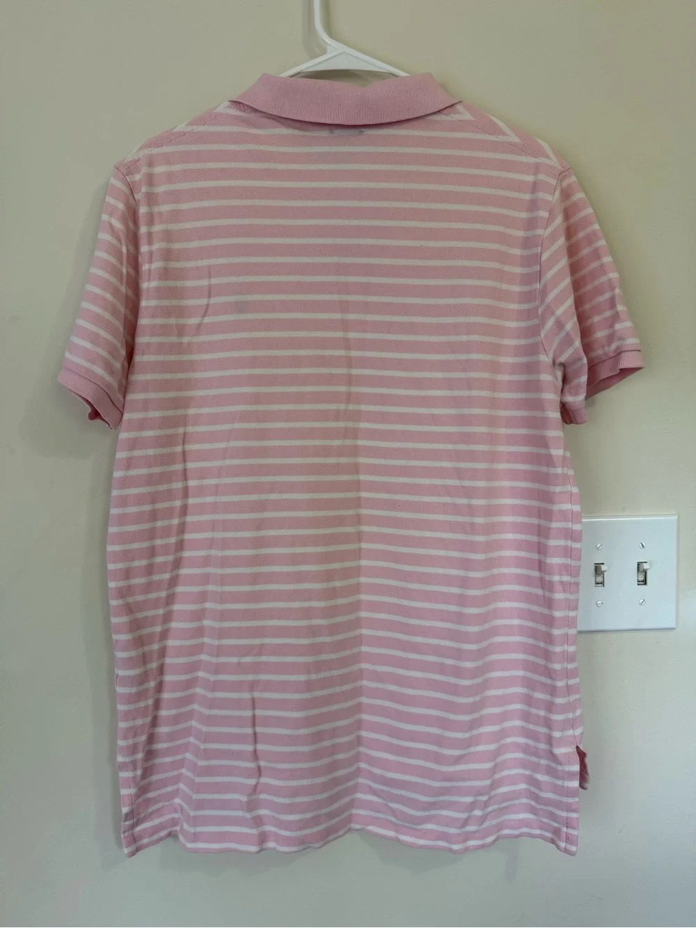 Ralph Lauren Pink and White Striped Polo Shirt